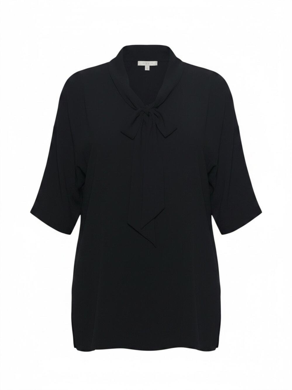 Malia Mills Black Tie Neck Black Mini Dress Size 2/M
